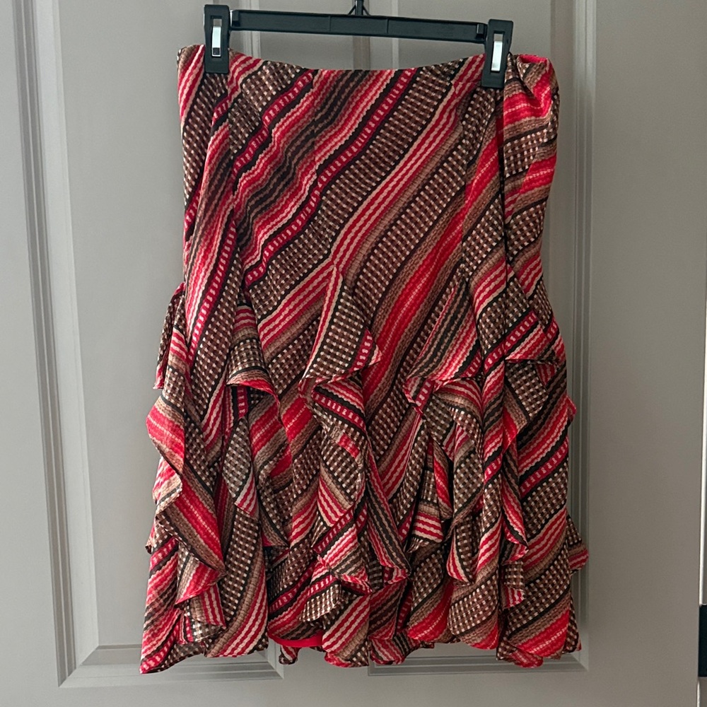 Lauren Ralph Lauren Asymmetrical Skirt - Red and Brown